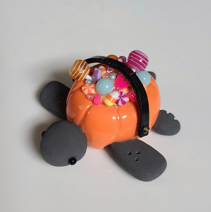 Trick or Treat Pumpkin Turtle (Neon Orange)